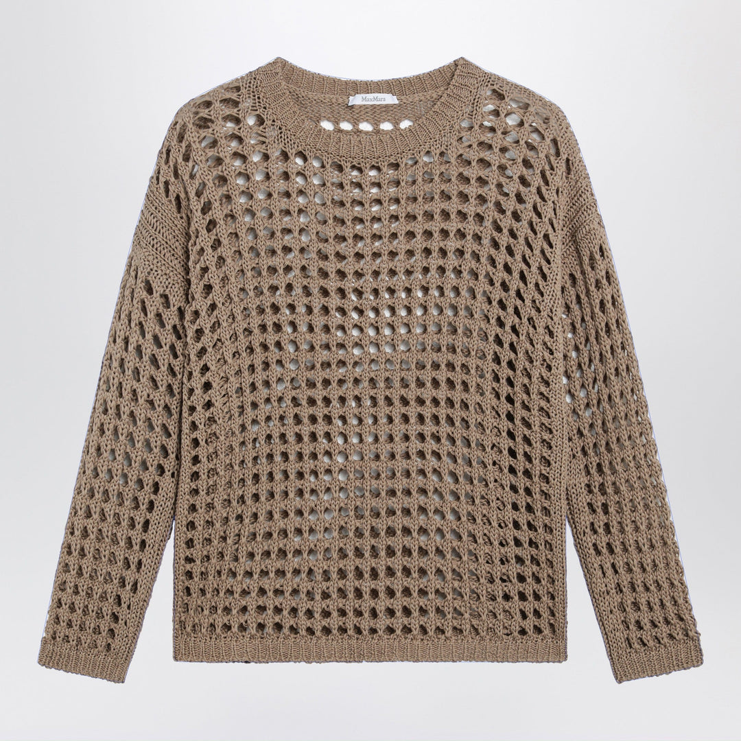 Shirts & Tops Max Mara - Cotton mesh long-sleeve sweater in Desert Brand