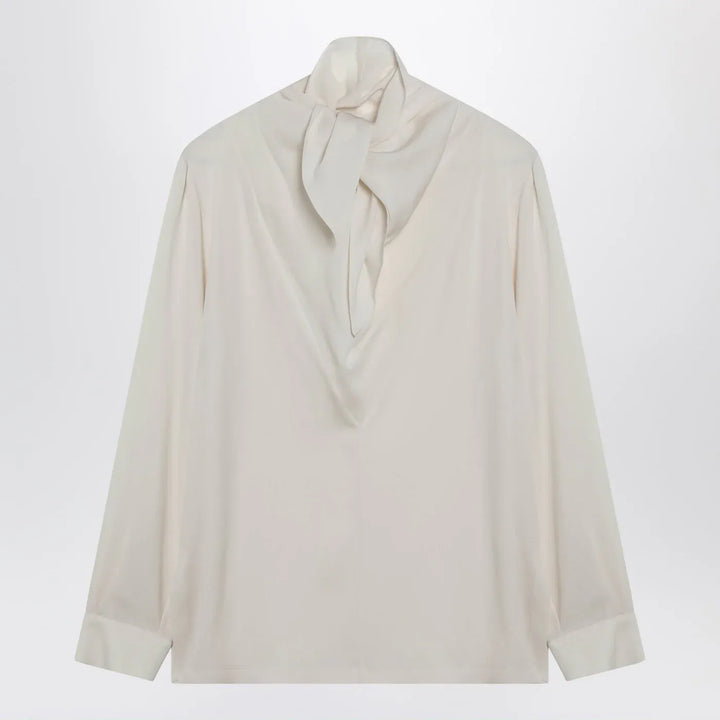 Max Mara - Ivory silk charmeuse blouse Brand Shirts &amp; Tops 40  IT