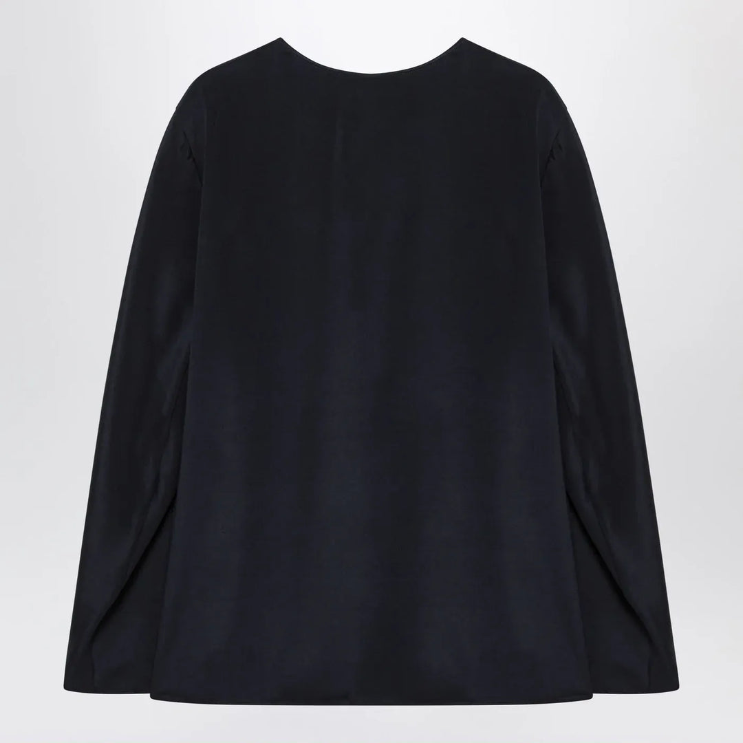Max Mara - Midnight blue silk-blend blouse Brand Shirts &amp; Tops