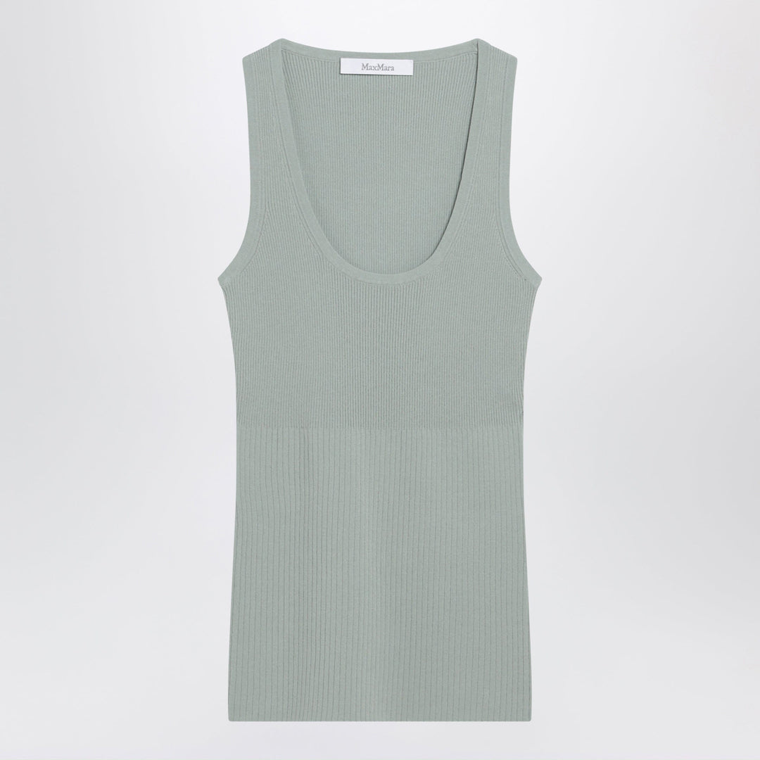 Shirts &amp; Tops Max Mara - Sleeveless ribbed top in sage green technical yarn Brand