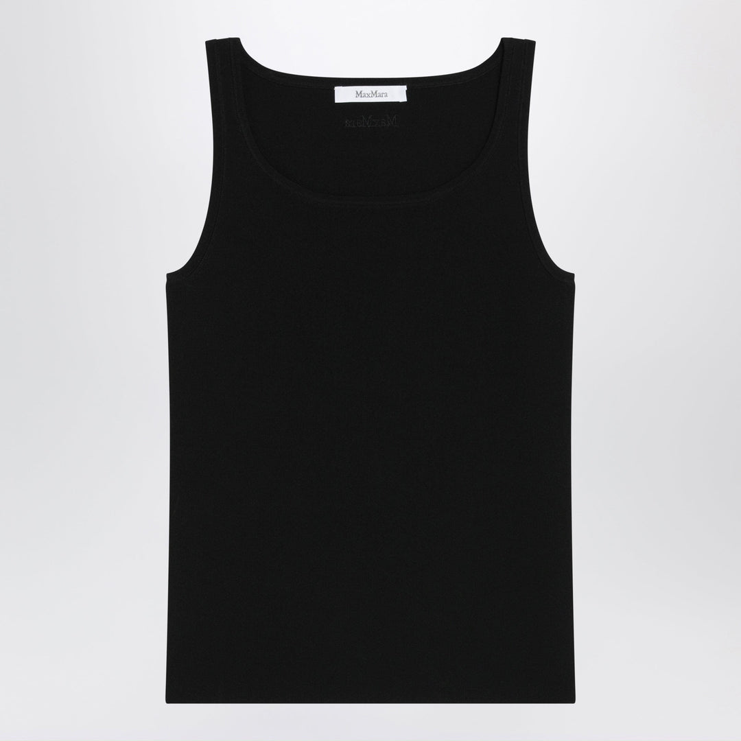Shirts &amp; Tops Max Mara - Sleeveless viscose crêpe knit top in black Brand