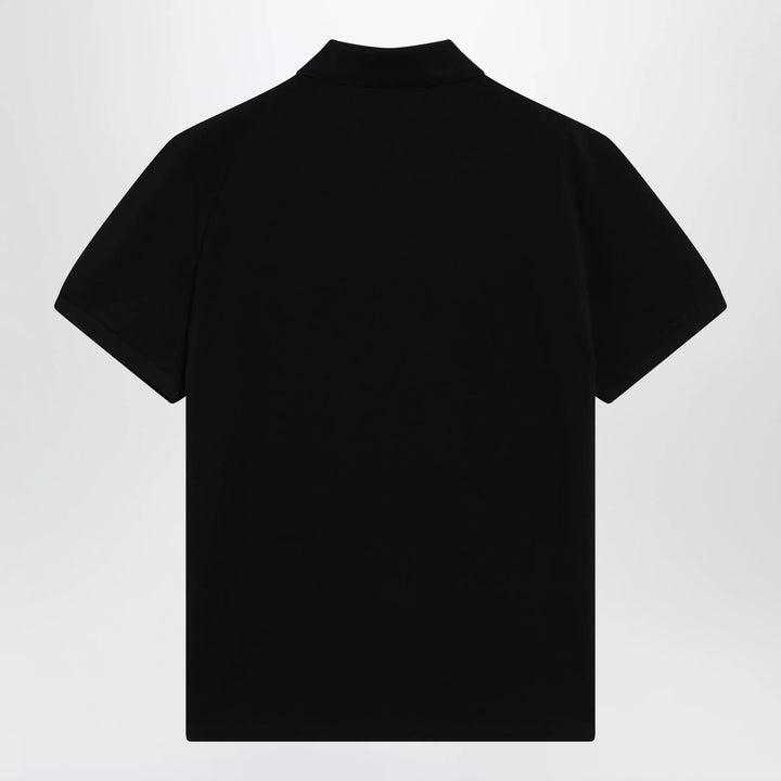 Moncler - Black cotton piqué polo shirt with logo Brand Shirts &amp; Tops