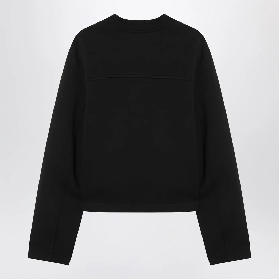 Moncler X Edward Enninful - Black sweatshirt with asymmetric hem Brand Shirts &amp; Tops S