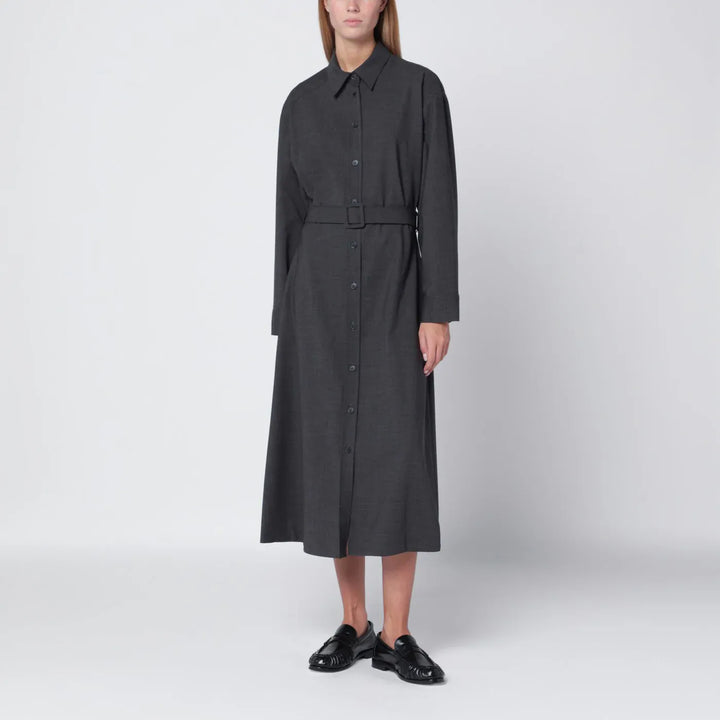 P.A.R.O.S.H. - Anthracite grey belted shirt dress Brand Shirts &amp; Tops M