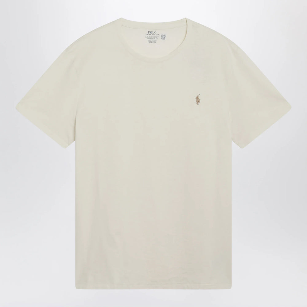 Polo Ralph Lauren - Cream Cotton Custom Slim-Fit T-Shirt Brand Shirts & Tops S