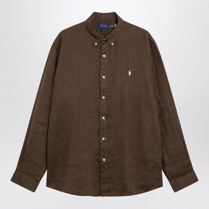 Polo Ralph Lauren - Custom-Fit linen shirt in hazelnut color Brand Shirts &amp; Tops S
