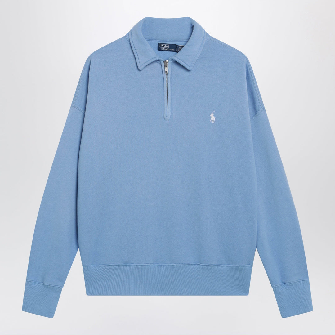 Shirts &amp; Tops Polo Ralph Lauren - Light Blue Half-Zip Cotton Sweatshirt Brand