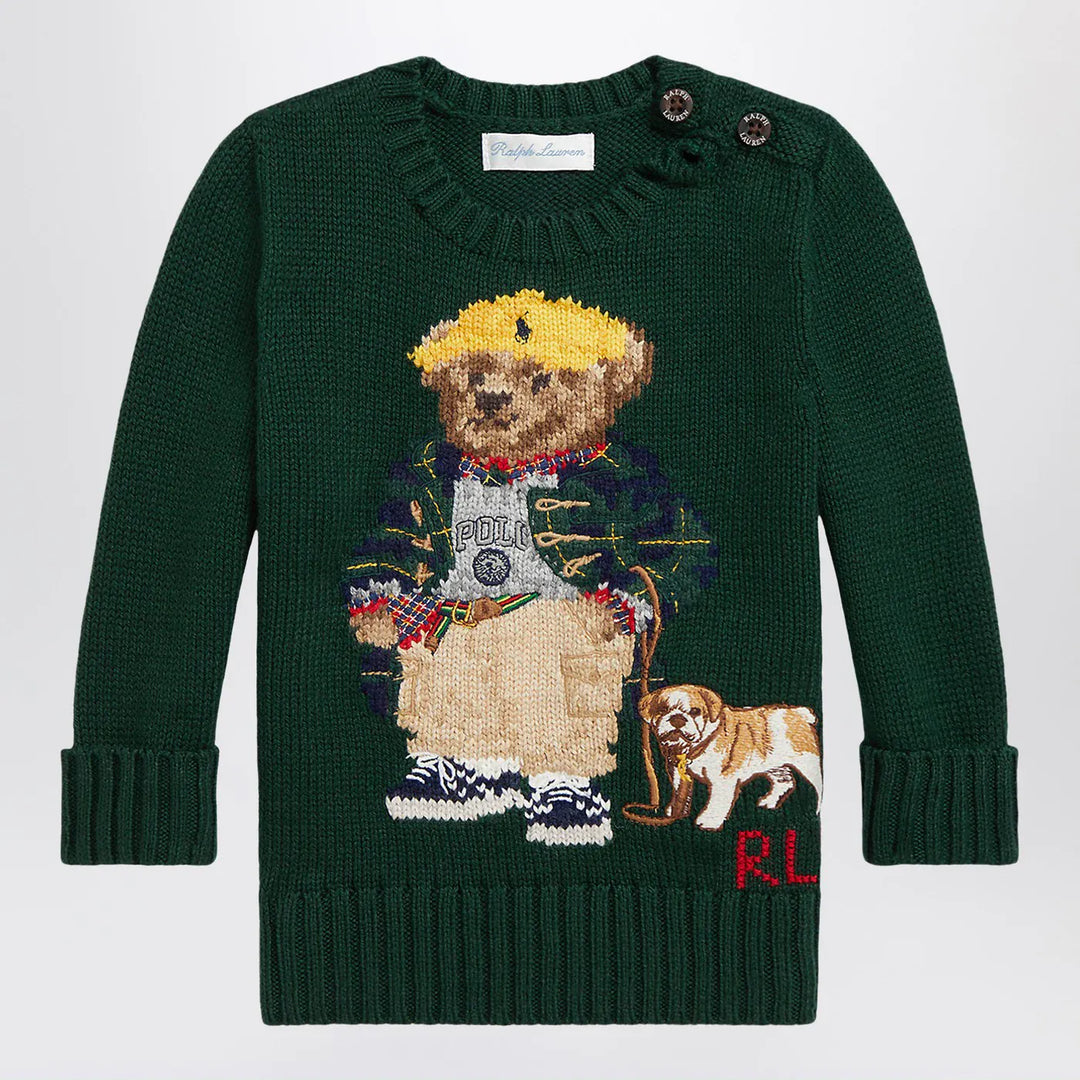 Polo Ralph Lauren - Moss green cotton Polo Bear sweater Brand Shirts &amp; Tops 6