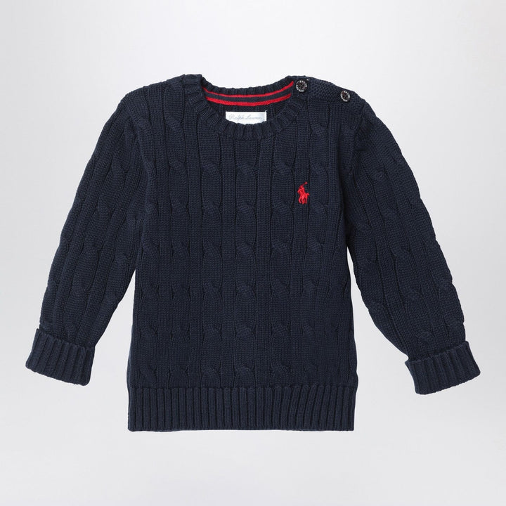 Shirts &amp; Tops Polo Ralph Lauren - Navy blue cotton cable-knit sweater Brand