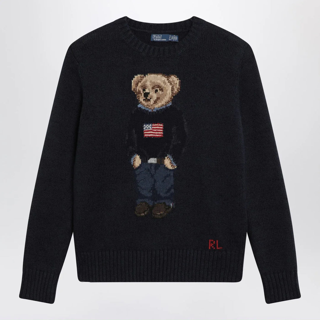 Polo Ralph Lauren - Navy blue Polo Bear sweater Brand Shirts &amp; Tops L