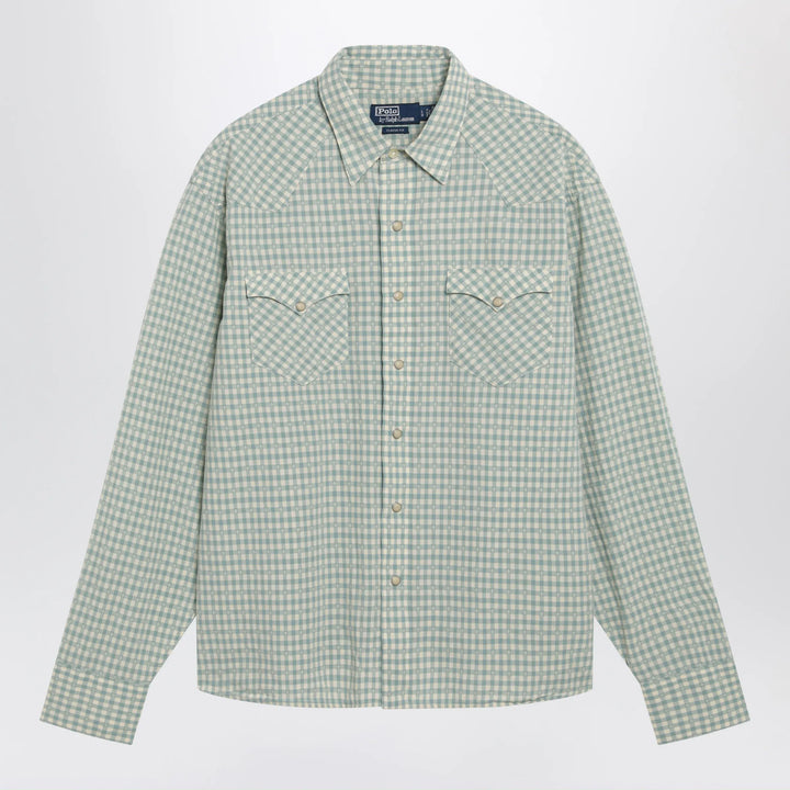 Polo Ralph Lauren - White/green Classic-Fit madras western shirt Brand Shirts &amp; Tops S