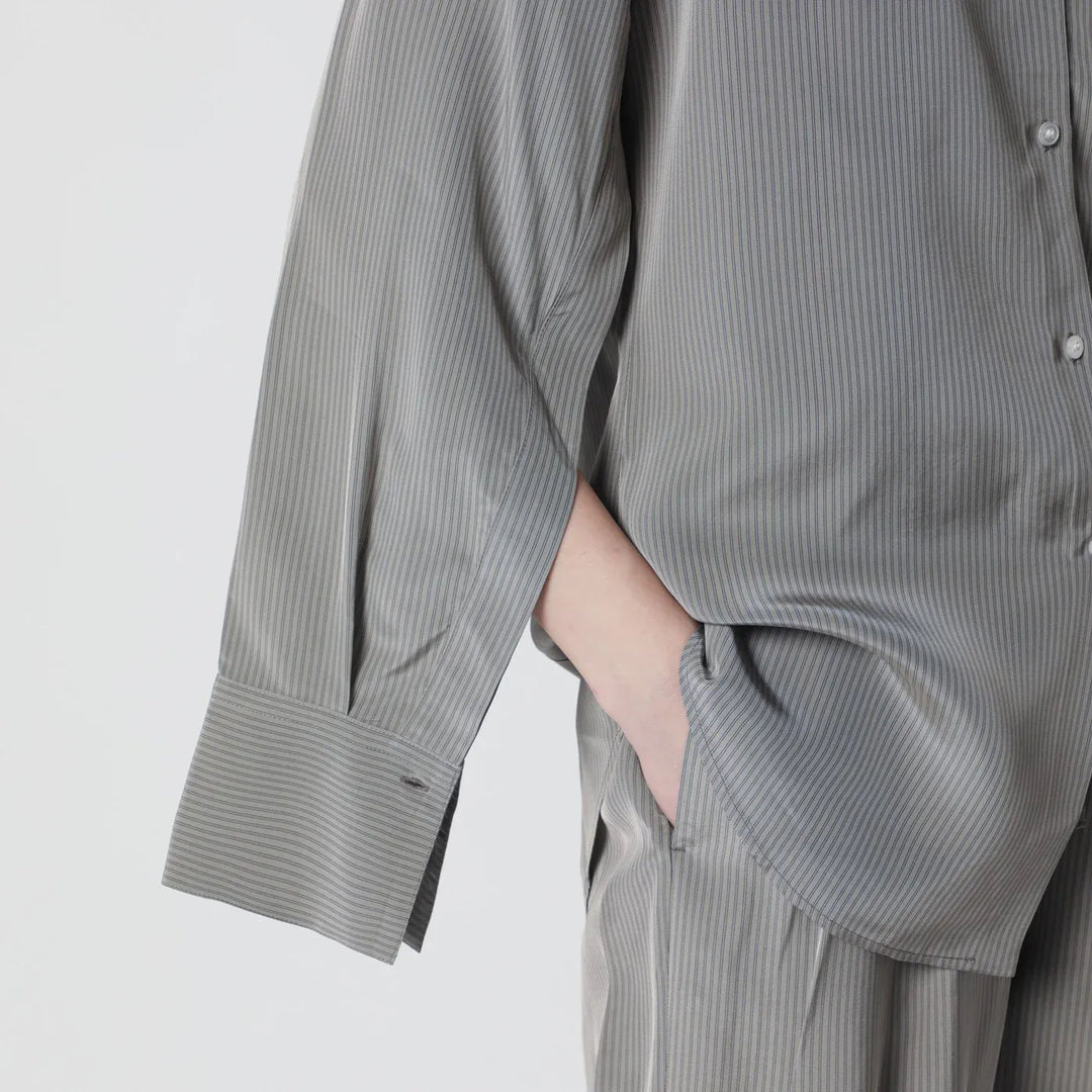 Róhe - Light grey striped oversized shirt Brand Shirts &amp; Tops