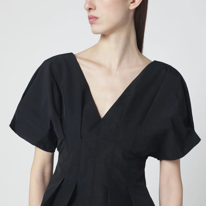 SIMKHAI - Rozen black cotton faille top Brand Shirts &amp; Tops
