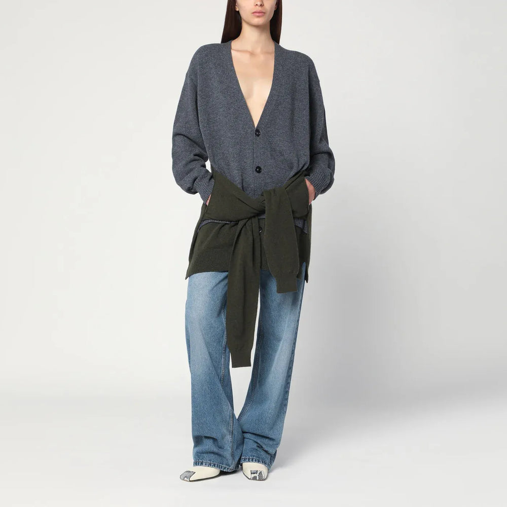 Stella McCartney - Grey/dark green cardigan with crossed sleeves Brand Shirts & Tops M