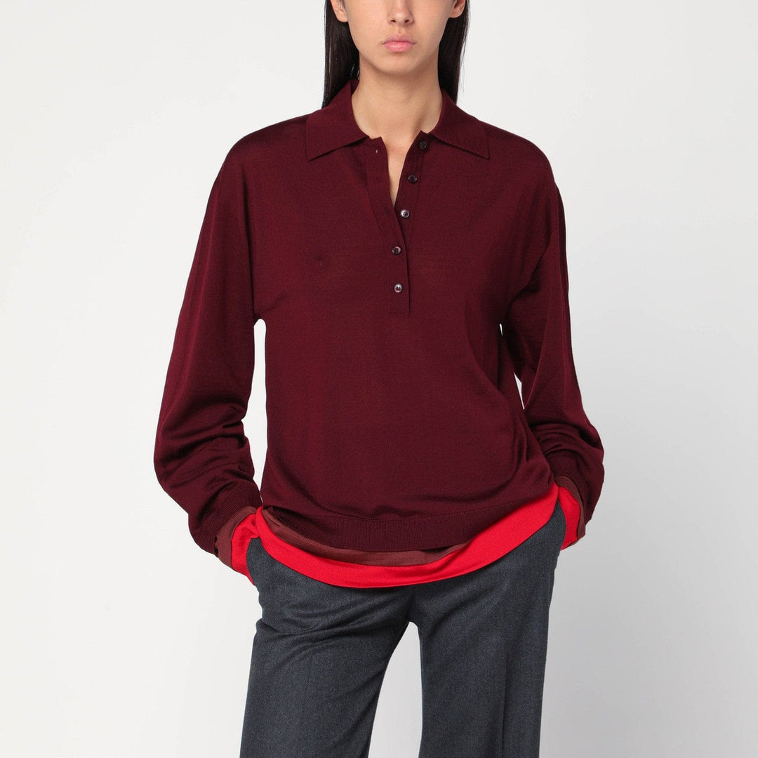 Shirts & Tops Stella McCartney - Layered Bordeaux wool polo Brand