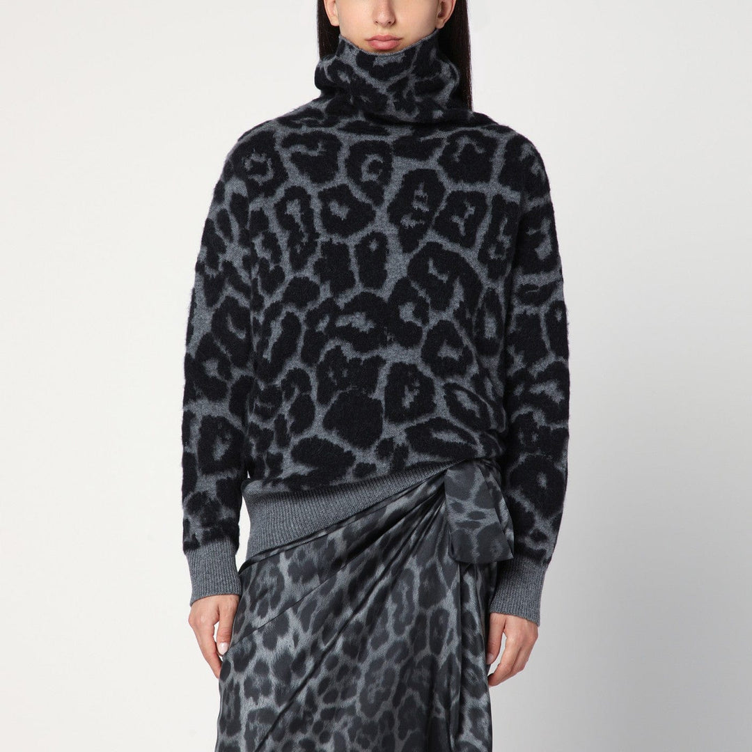Shirts & Tops Stella McCartney - Leopard print turtleneck sweater in wool Brand