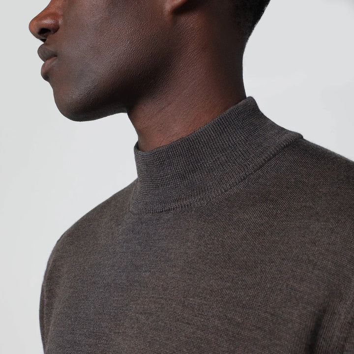 Tagliatore - Taupe wool turtleneck sweater Brand Shirts &amp; Tops 52 IT