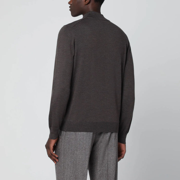 Tagliatore - Taupe wool turtleneck sweater Brand Shirts &amp; Tops 52 IT