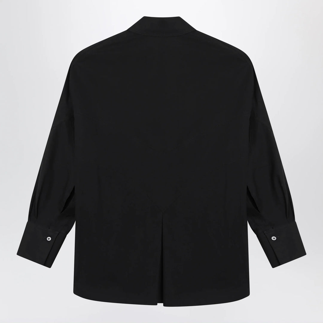 The Attico - Black cotton shirt with logo Brand Shirts &amp; Tops