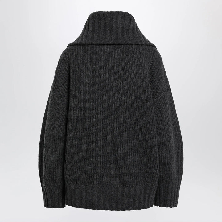 The Attico - Dark grey wool and cashmere sweater with zip Brand Shirts &amp; Tops 42  IT