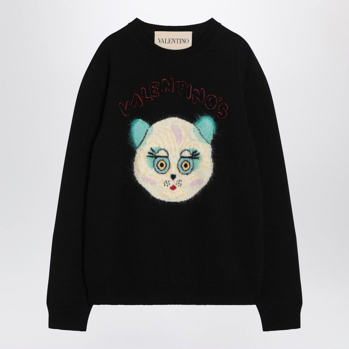 Shirts &amp; Tops Valentino - Black sweater with Le Chat de la Maison patch Brand
