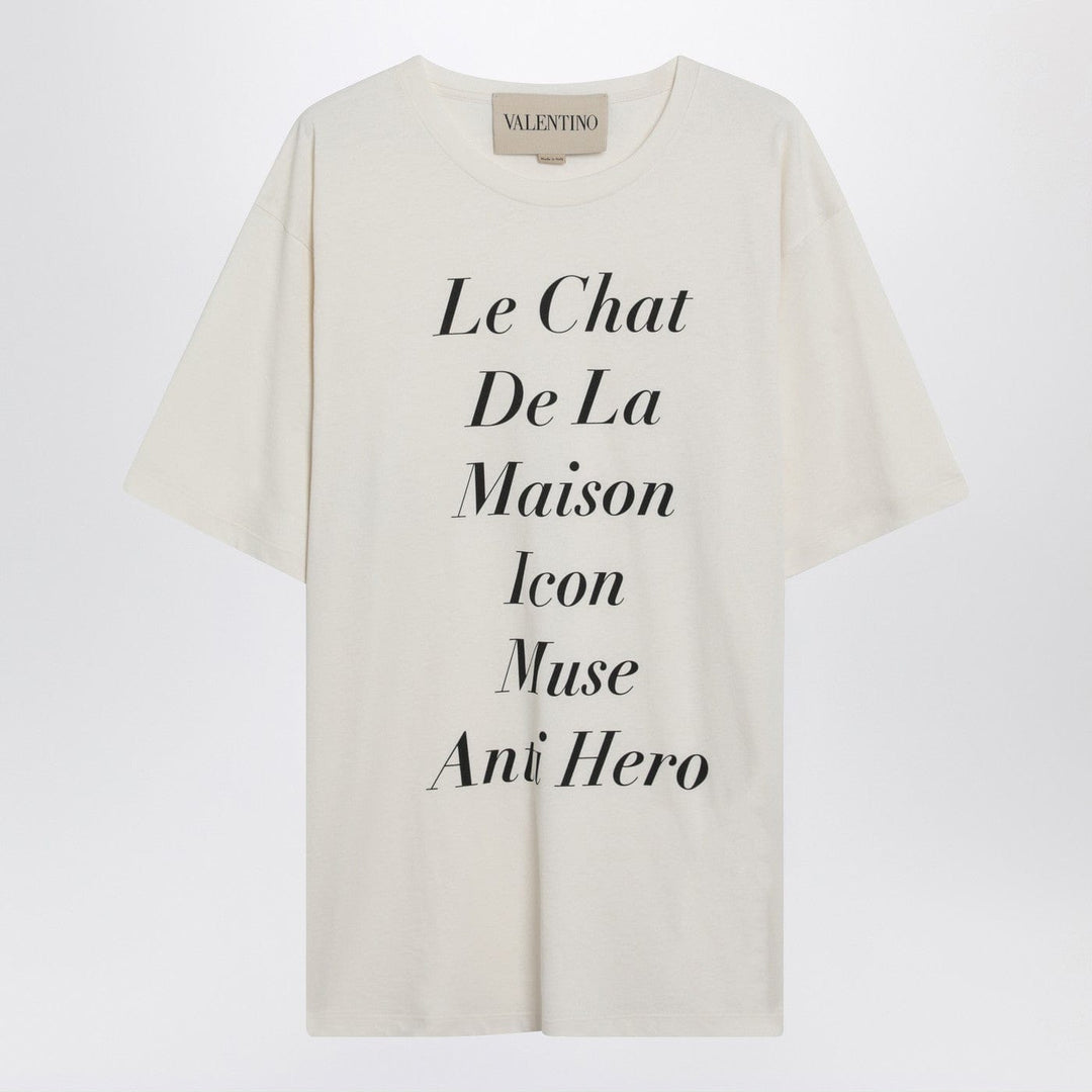 Shirts & Tops Valentino - Ivory Le Chat De La Maison Icon Muse Anti Hero T-shirt Brand