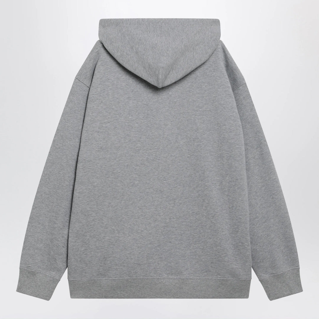 Valentino - Mélange gray hoodie with Vlogo embroidery Brand Shirts &amp; Tops
