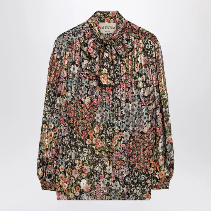 Valentino - Silk blouse with floral print Brand Shirts &amp; Tops 42  IT