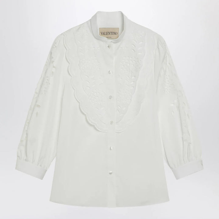 Valentino - White shirt with Sangallo embroidery Brand Shirts &amp; Tops 40  IT