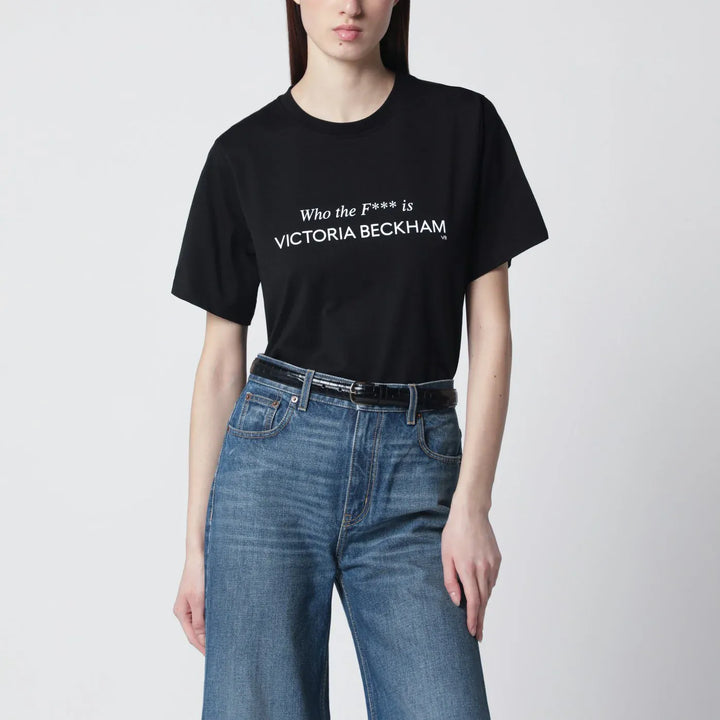 Victoria Beckham - Black cotton “Who the F*** is Victoria Beckham” T-shirt Brand Shirts &amp; Tops XS