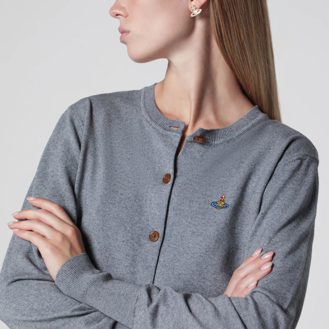 Vivienne Westwood - Bea cotton and cashmere cardigan in dark grey Brand Shirts &amp; Tops