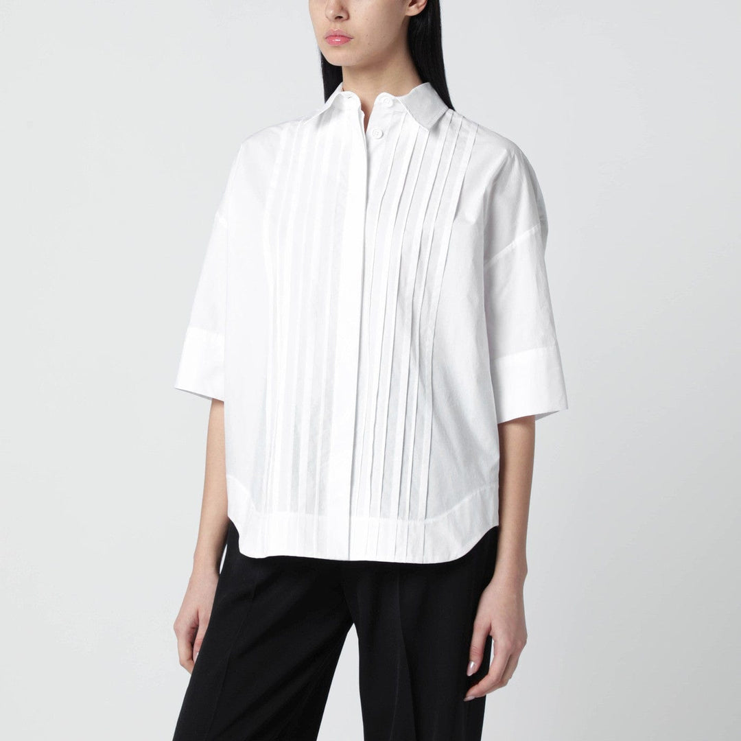 Shirts &amp; Tops White cotton shirt with pleated detail Brand