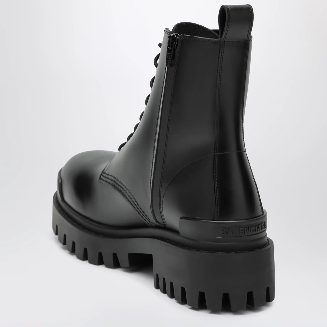 Balenciaga - Black Combat leather boots Brand Shoes