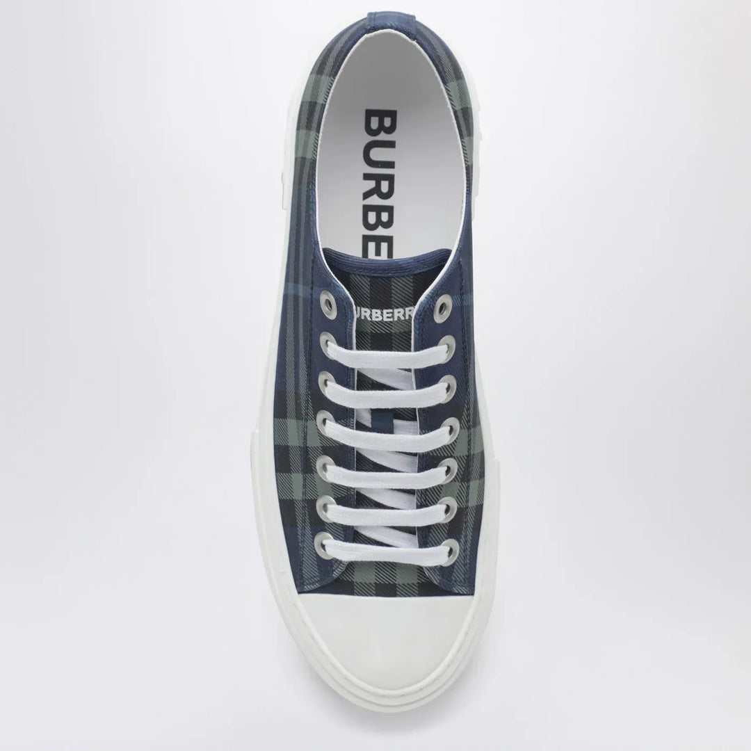 Burberry - Blue Check cotton Sneakers Brand Shoes