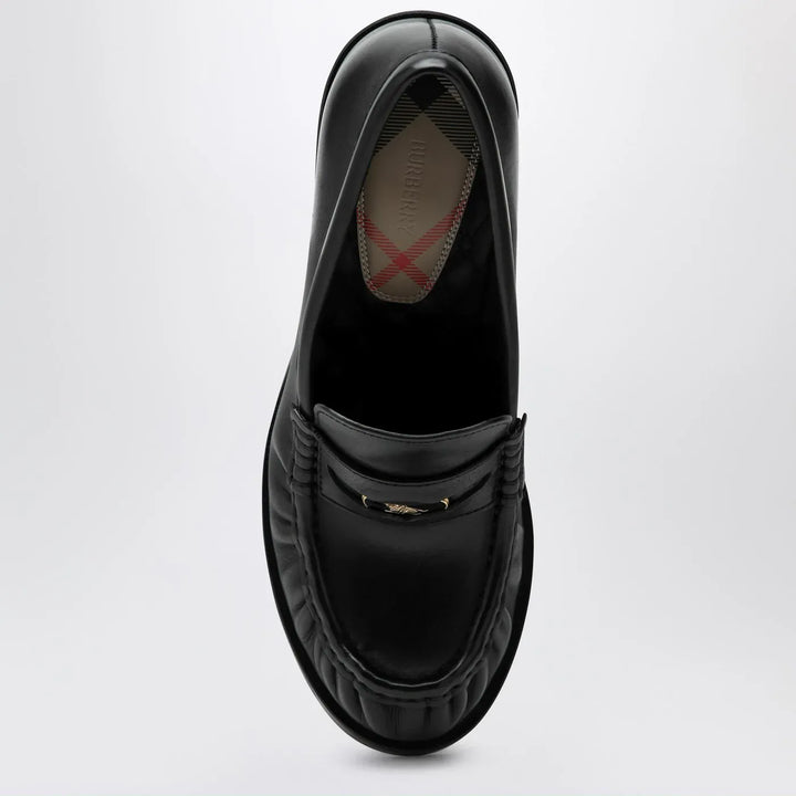 Burberry - Cadet black leather loafers with heel Brand Shoes