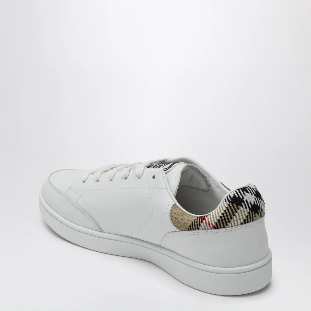 Burberry - Set Sneakers in white leather and Check Brand Shoes