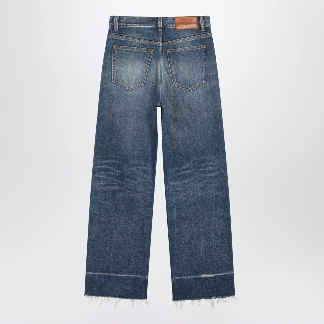 Chloé - Bootcut denim jeans in dark cobalt cotton Brand Shoes