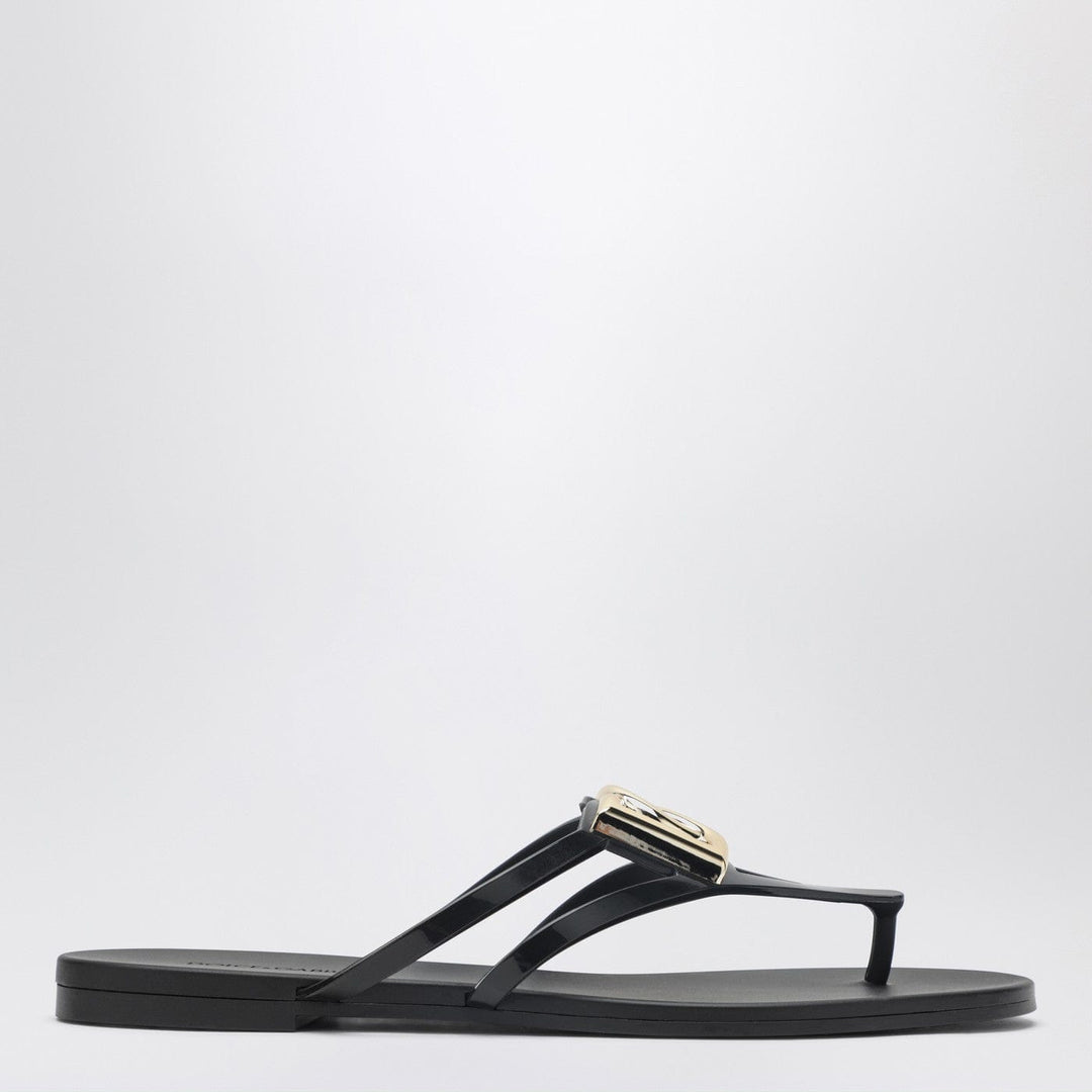 Shoes Dolce&amp;Gabbana - DG thong sandals in black/gold Brand