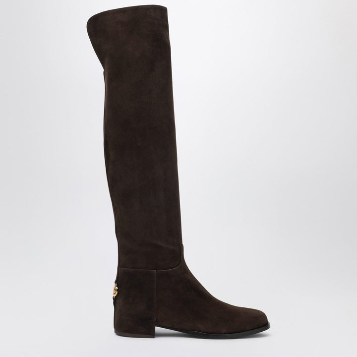 Shoes Dolce&amp;Gabbana - High suede boot in ebony brown Brand