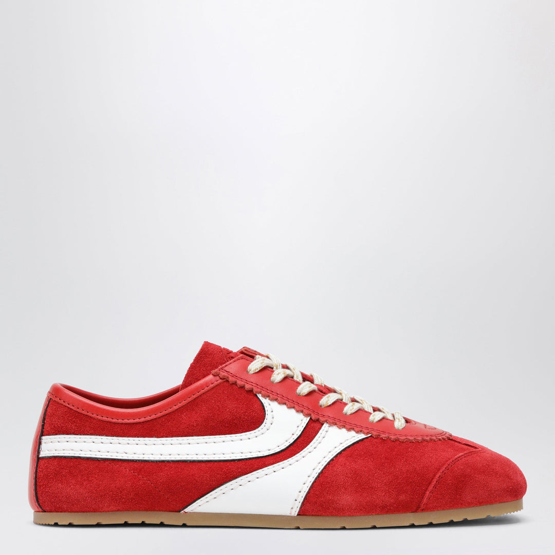 Shoes Dries Van Noten - Red/white leather and suede sneakers Brand