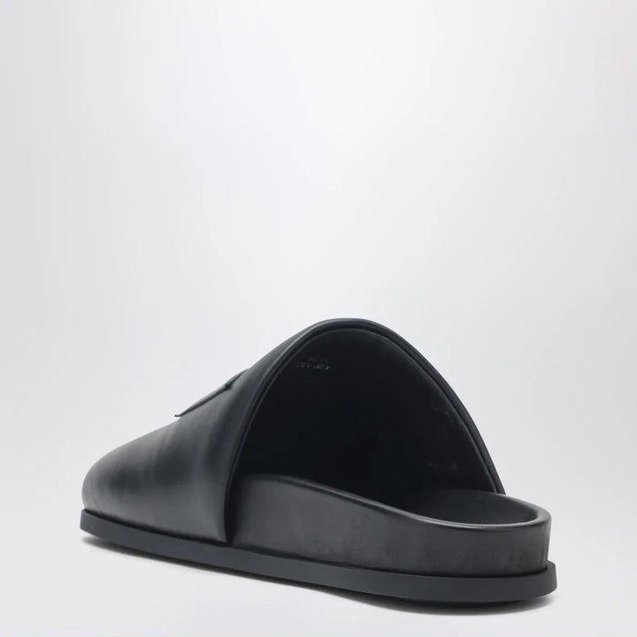 Givenchy - Label flat mules in black nappa leather Brand Shoes