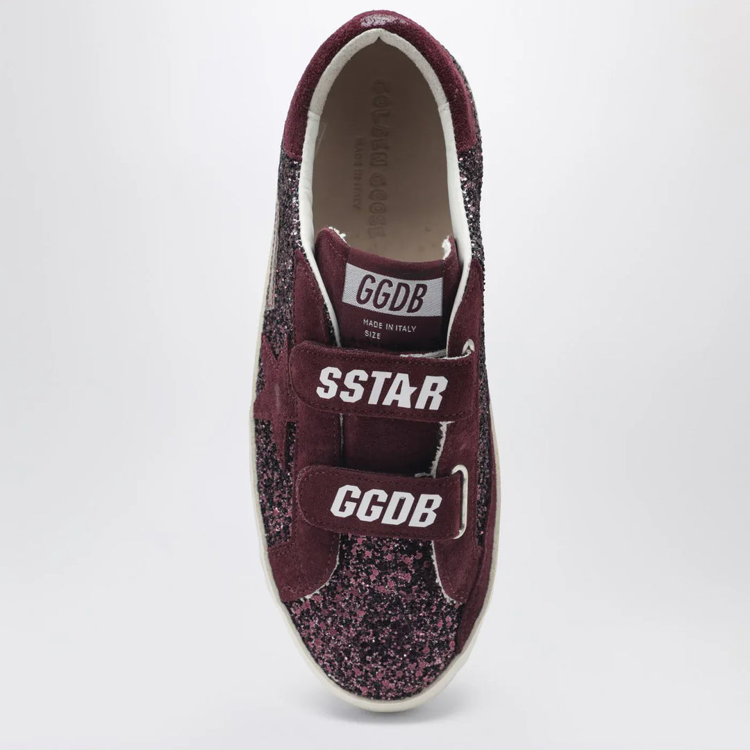 Golden Goose - Old School Sneakers in burgundy glitter Brand Shoes