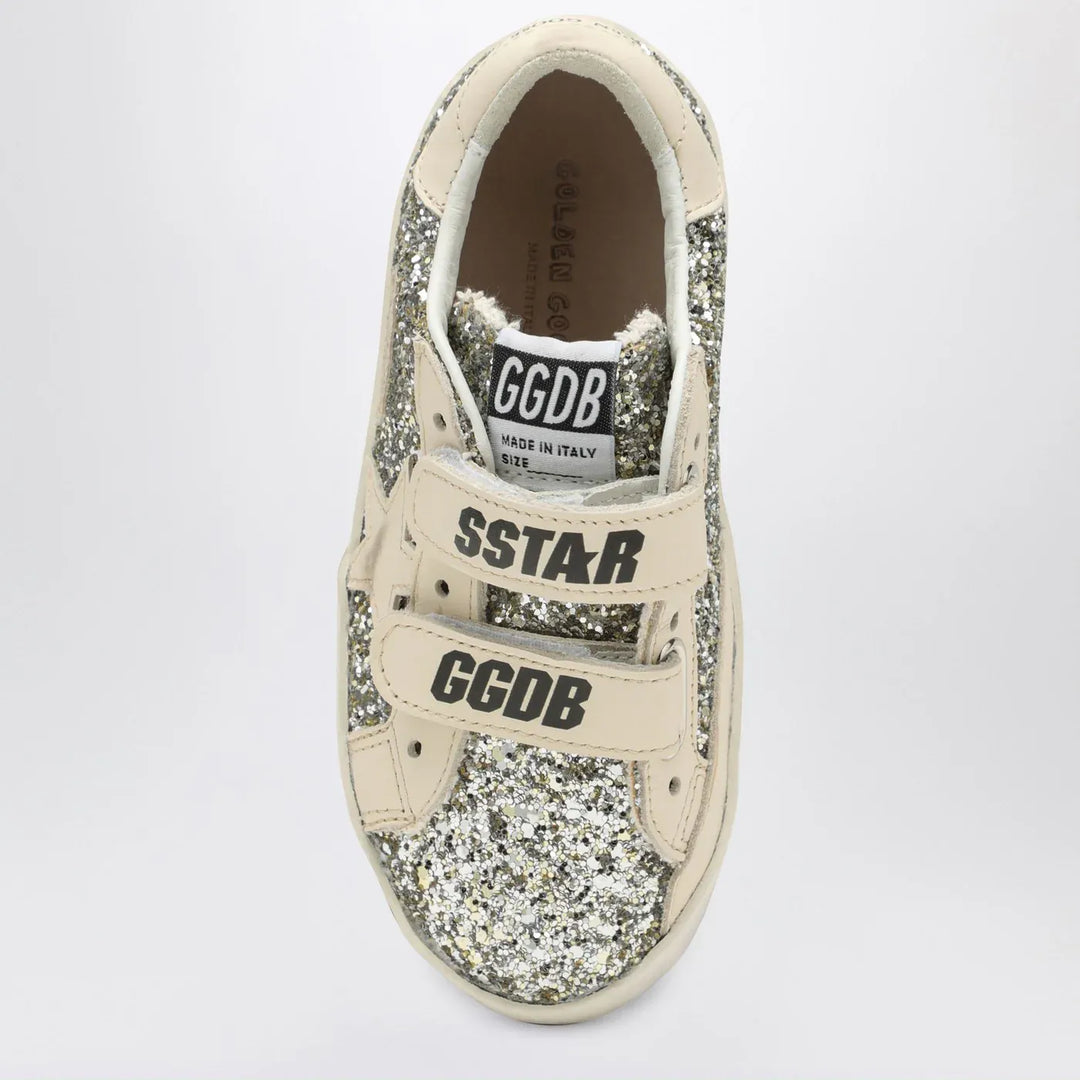 Golden Goose - Old School Sneakers in platinum/cream glitter Brand Shoes