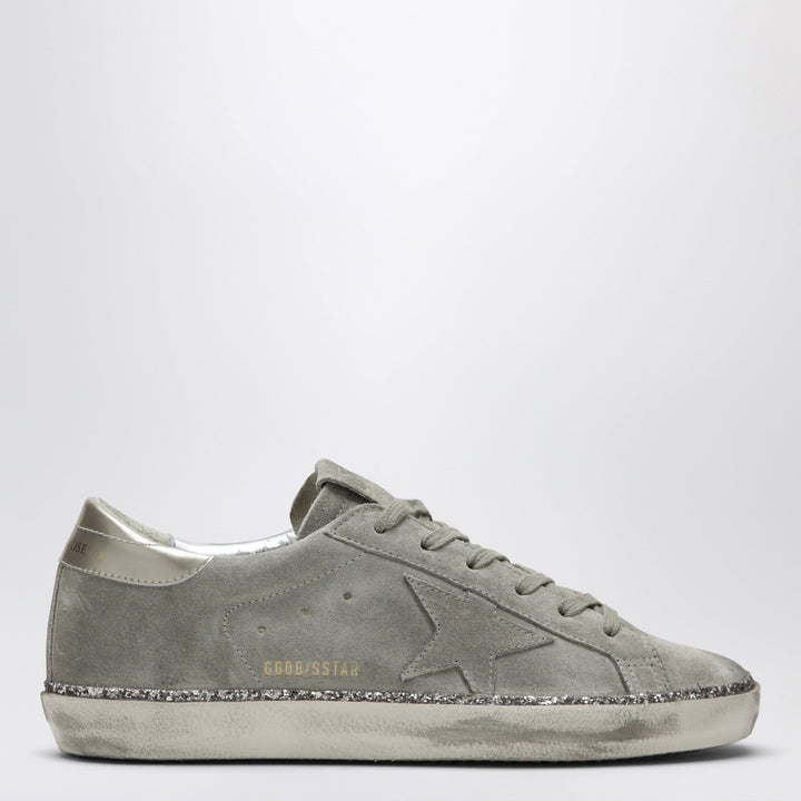 Shoes Golden Goose - Super-Star taupe grey/glitter suede sneakers Brand