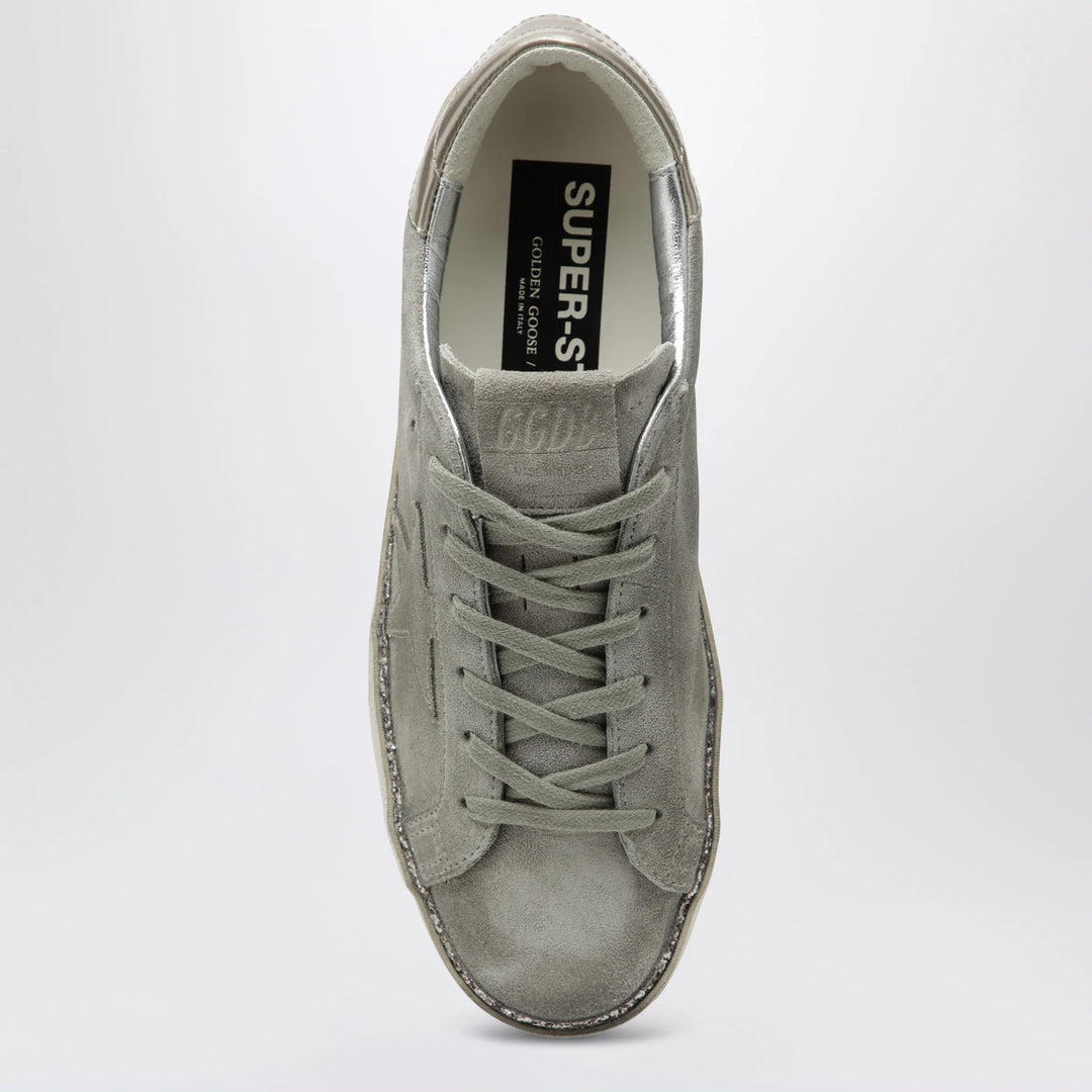 Golden Goose - Super-Star taupe grey/glitter suede Sneakers Brand Shoes