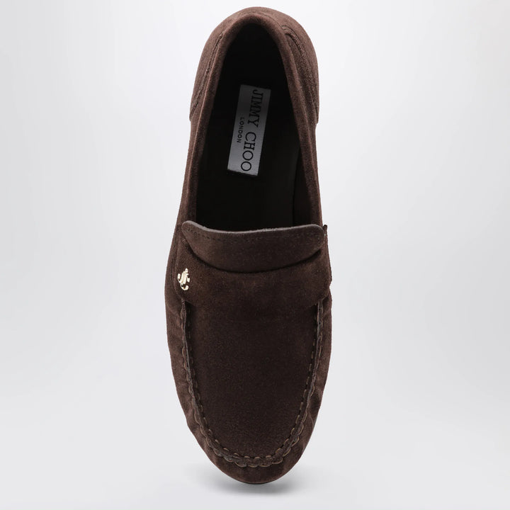 Jimmy Choo - Ellis suede leather loafers in chocolate Brand Shoes