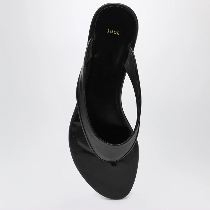 Jude - Black Leather Rue Sandal Brand Shoes