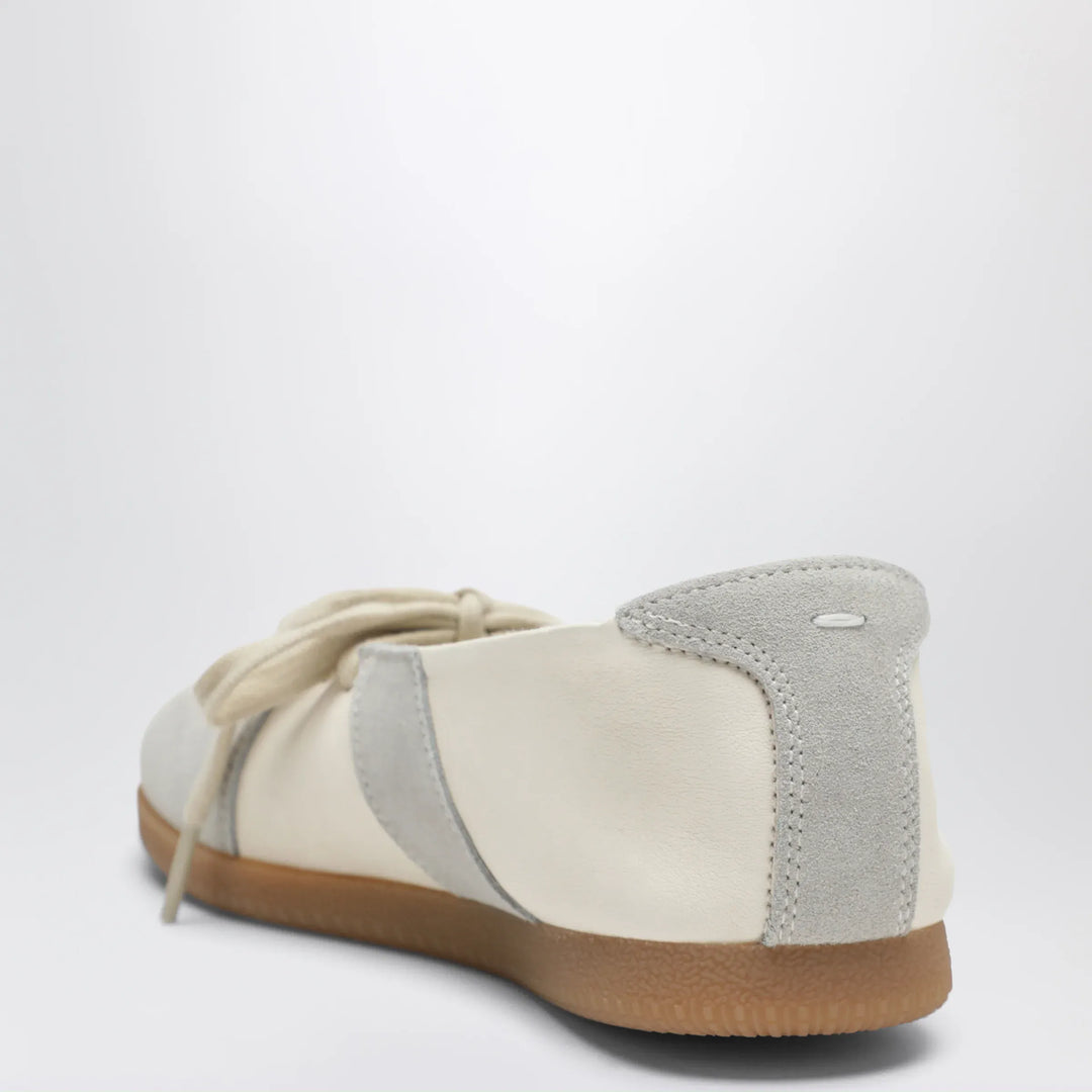 Maison Margiela - Replica Ballet lace-up flats in nappa, bleached sand Brand Shoes