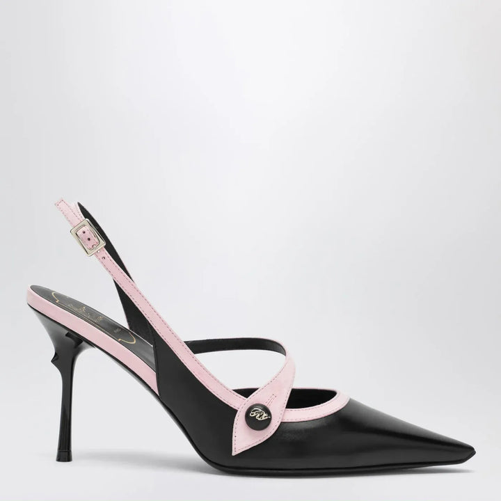 ROGER VIVIER - Black/pink Vivier slingback pumps Brand Shoes 37 IT