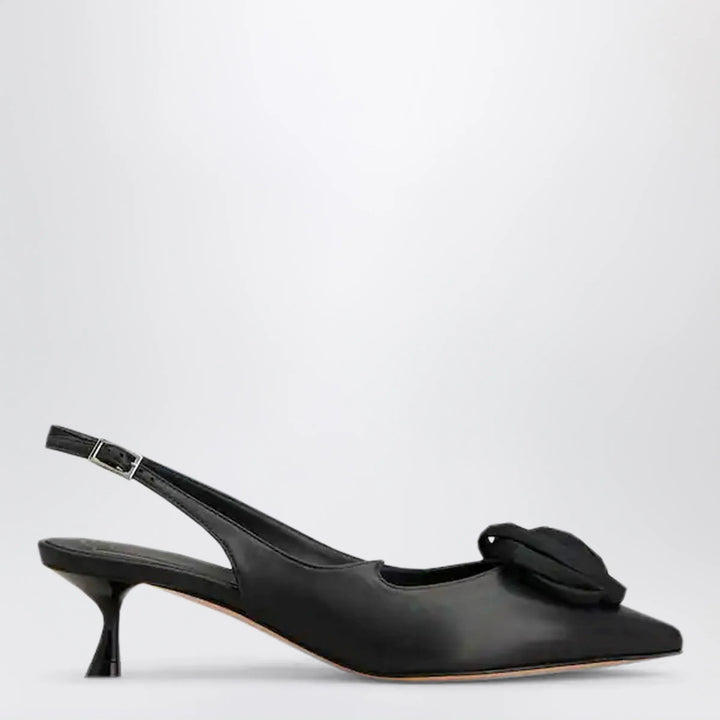 ROGER VIVIER - Rose Vivier Slingback Pumps in Black Leather Brand Shoes 37 IT